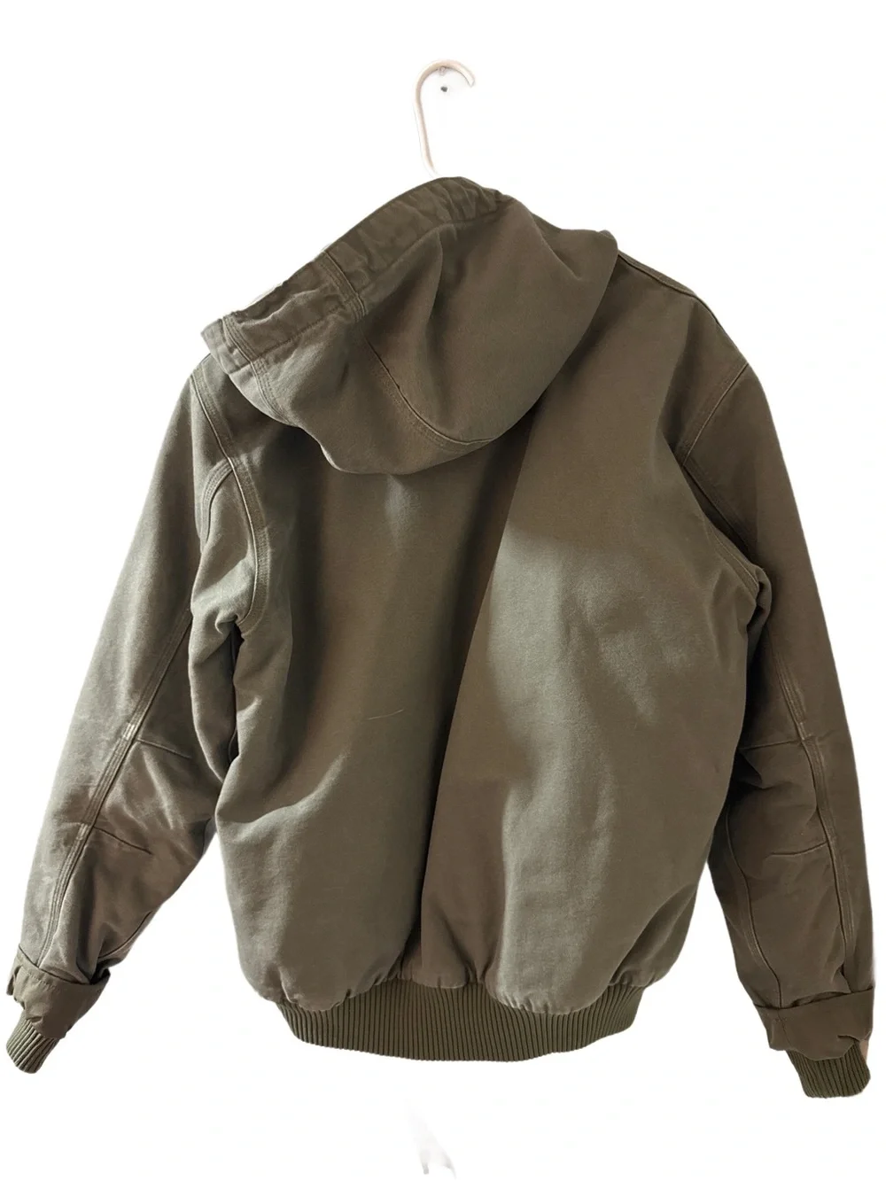 Carhartt Olive Work Jacket with Hood - Loose Fit - Picture 2 of 3